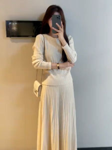 เสื้อสเวตเตอร์ถักนิตติ้งนุ่มสำหรับผู้หญิง ฤดูใบไม้ร่วง/ฤดูหนาว สไตล์เกาหลี เสื้อชั้นในทรงสลิมฟิต ผ้าขนแกะสีน้ำตาล