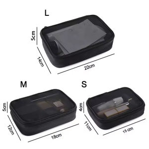 1/3pcs Transparent Cosmetic Bag Women Make Up Case Travel Zipper Clear Makeup Beauty Wash Organizers Bath Toiletry Bags Kits