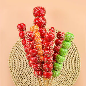 High Simulation Sugar-Coated Haws on a Stick Model with Sesame Fake Fruit Sugar Gourd Decoration Decoration Photo Dance Props Toys