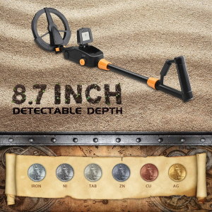 7.4 Inch Waterproof Kid Metal Detectors Gold Detector Lightweight Search Coil (24"-35") Adjustable Metal Detector for Junior