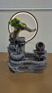 น้ำพุฮวงจุ้ย รุ่นรหัส26088 น้ำล้นตั้งโต๊ะตกแต่งบ้านขนาดใหญ่ เป็นบ่อน้ำจำลอง เสริมฮวงจุ้ยมงคล