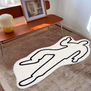 VIKAMA Halloween Crime Scene Area Rug Soft Non Slip Floor Mat Living Room Bedroom Carpet Holiday Home Party