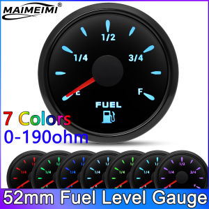 RYSJM | 12V 24V Universal 2" 52mm Car Boat Motorcycle Fuel Level Meter Gauge 0-190ohm with 7 Colors Backlight Oil Tank Gauge