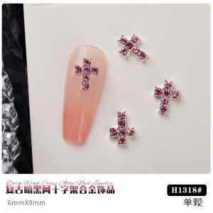 Dark Punk Style Cross Nail Art Accessories Full of Diamonds Metal Popular Internet Red New Arrival 2025 from Korean Brand Hanziyuan