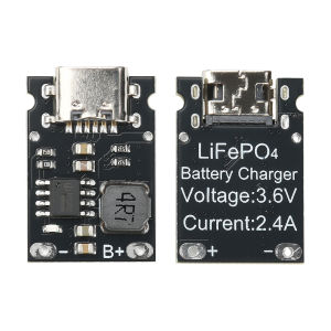 1S 3.2V/3.6V 2.4A Charging Board LiFePO4 Battery Dedicated Charging Module High Current Charging Board Type C DC 4.5-5.5V