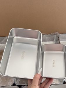 BoShang Home 304 Stainless Steel Rectangular Tray Thickened Plate Baking Oven Flat Bottom Japanese Style Dishware Plate
