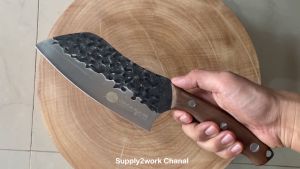 OMAKASE มีดแล่เนื้อ มีดตัดหั่นทั่วไป มีดเชฟ มีดทำครัวสไตล์ญี่ปุ่น ใบมีดสแตนเลส ขนาดใบมีด 6.7 นิ้ว ด้ามไม้ ขนาดกะทัดรัด