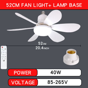 LED 30W 40W Ceiling Fan Light E27 With Remote Control for Dimming Suitable for Living Room Study Household Use 85-265V