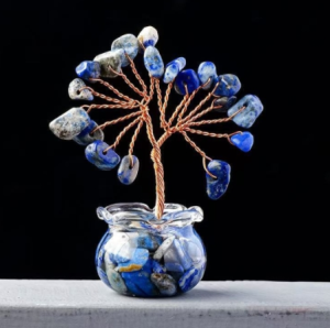 Natural Gemstone Mini Crystal Tree Bonsai Natural Stone Tabletop DecorHome Office Luck Tree Home Ornaments