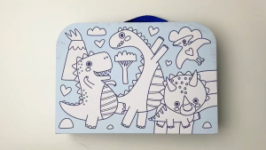 Dancing Dinosaurs Easy To Carry Along Case Set With Colouring Book Markers & Stickers