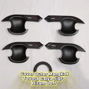 Cover Pelindung Pintu Outer Mangkok Mobil Toyota Calya Sigra 2016 TRD Sportivo Hitam Doff