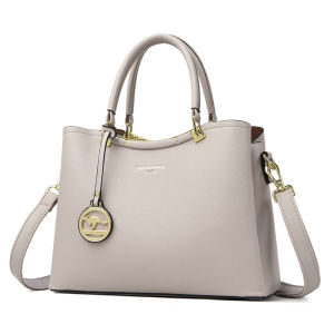 Large Capacity Leather Handbag Womens Shoulder Crossbody Bag Soft Handle Casual Style Fashionable European And American Bag