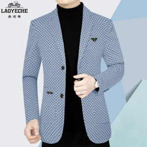 Fashionable British Style Mens Casual Suit Jacket Dad Spring Autumn New Arrival Standard Fit Polyester Lining Iron Free