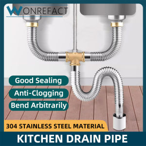 Kitchen Drain Pipe Drainage Sump Accessories Single Or Double Garbage Trap For Drainage Pipe Anti-Clogging And Deodorant Sink Pipe