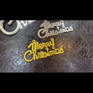 (100 buah)Tulisan Merry Christmas Tegak Tulisan / Plat Natal Merry Christmas Plastik