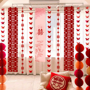 Wedding Decorations Long Strip Happy Characters Curtain Accessories Bedroom Hanging Ornaments Festive Celebration Supplies
