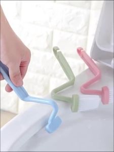 1/2/3pcs Curved Toilet Brush Wall Mounted Household Toilet Brush Bathroom Long Handle Soft Bristled PP Cleaning Stain Remover