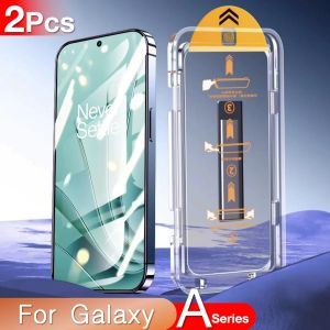 2Pcs For Samsung Galaxy A71 A55 A54 A53 A52 A51 A50 A40s A31 A32 A33 A34 A25 A36 5G 4G Screen Protector Toughened Glass Easy Kit
