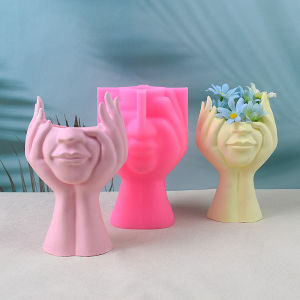 New Face Flower Silicone Miniature Potted Plants Drip Glue Gypsum Aromatherapy DIY Succulent Small Flower Pot Silicone
