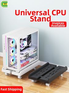 QINFEI | Adjustable Height Office And Home Computer Rack With Wheels Storage Shelf