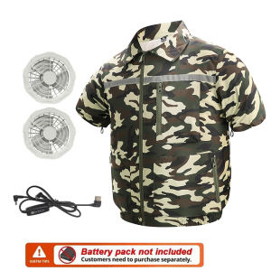 Summer Cool Vest Wearable Cooling 2 Fans Vest Air-conditioned Clothes USB Cooling Light Outdoor Sun Work Fishing Short Sleeve