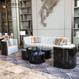 Modern Luxury Living Room Sofa High Gloss Finish Hong Kong Style Sample Room Furniture for Sales Office Ultra-Leather Artistic