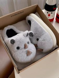 XIXITIAO | Stereoscopic Cute Rhino Indoor Anti-Slip Soft Bottom Winter Slippers