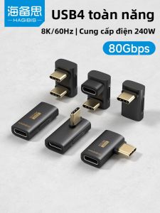 Hagibis | Straight L Shape U Type Bend Connector 90 Degree Angled USB 4.0 Data Cable Adapter Male to Female