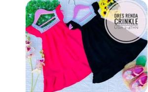 Daster Melati Anak Cringkle Airflow Dress Anak Perempuan 2-4tahun//Daster Anak Murah Kekinian