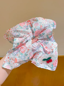 【PINK EMPRESS】ภาพวาดสีน้ํามันสไตล์ผ้าพันคอสี่เหลี่ยมลําไส้ใหญ่ผมแหวนผู้หญิงผมแฟชั่นเกาหลี