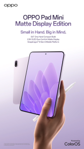 PRE-ORDER NOW | OPPO Pad Mini Matte Display Edition | Launching 22 Oct | 8.8" One-Hand Compact Flagship Tablet | Snapdragon® 8 Gen 5 | 2.5K OLED Eye-Comfort Matte Display | 8000mAh Battery | ColorOS 16 | AI Portable Notebook