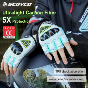 Half Finger Gloves For Motorcycle For Men Anti-slip Shock Absorption Gloves Motorcycle Rider Windproof Waterproof Breathable Sweat-wicking Riding Gloves Shockproof Carbon Fiber Abrasion-resistant 5X Protection Tactical Gloves Motorcycle Equipment