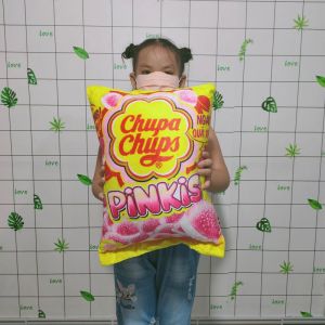 GỐI NẰM NGỦ IN 3D HÌNH GÓI KẸO CHUPA CHUP VẢI NHUNG MỊN GỐI NẰM NGỦ DỄ THƯƠNG CHO BÉ