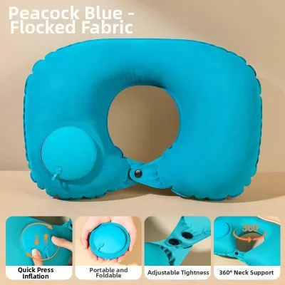 Portable Inflatable Airplane Seat Cushion Travel Pillow Back Support U-Shaped Neck Pillow for Long Distance Car Trips And Sleep
