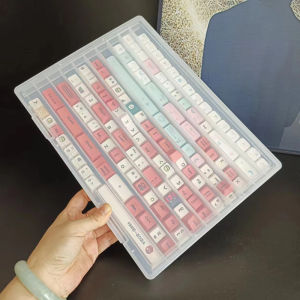 Large Capacity Transparent Mechanical Keycap Storage Box A4 Keycap Organizer Display Case Dustproof Plastic Storage Bin
