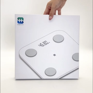 Simple health TH เครื่องชั่งน้ำหนักอัจฉริยะ เครื่องชั่งน้ำหนักวัดไขมัน เครื่องชั่งน้ำหนัก Smart Weight Scale ช่วงการวัด 0.3-180 กก. จอแสดงผล LED ฟรีสายวัดเอว ประกัน 1 ปี