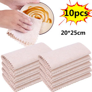 10pcs Luffa Towels Cleaning Cloths Dishcloths Strong Absorbent Towels Non-stick Oil Eco-friendly Rags