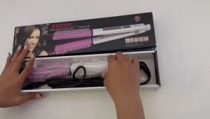 Sonar 2in1 SN-20  Catokan rambut Sisir catok  Catokan 2in1 Alat curly rambut Catokan curly