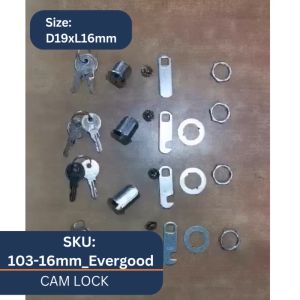 Evergood 103 16mm Cam Lock (Silver) Drawer Lock Cabinet Lock Office Cabinet Lock