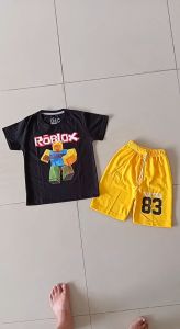 Setelan Baju Anak Laki-laki D&C RBX & Celana Boxer Kuning Usia 2-10 Tahun