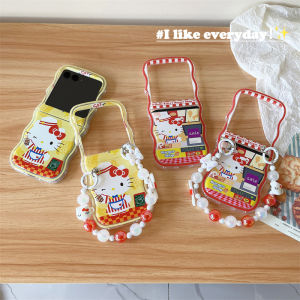 Kitty Cats Burger Shop Motorola Razr40Ultra Phone Case Foldable Screen Protection Cute Silicone Soft Shell Creative Cartoon Style