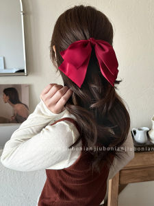 กิ๊บติดผมหางม้าผูกโบว์ผีเสื้อสีพื้นสไตล์ญี่ปุ่นและเกาหลีสำหรับผู้หญิง กิ๊บติดผมหางม้าแบบหน้าม้า ตกแต่งผมสไตล์เก๋ไก๋หรูหรา