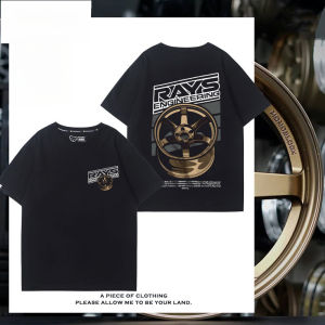 RA Wheel Rim TE37 Wheel Hub Modified Car Short Sleeve Mens and Womens Summer Cotton Japanese Versatile T-Shirt Tide Ins