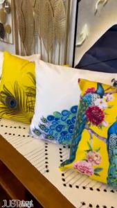 Sofa Pillow Case Home Decor Square Cushion Nordic Fashion Peacock Series Pillow Case 45x45cm