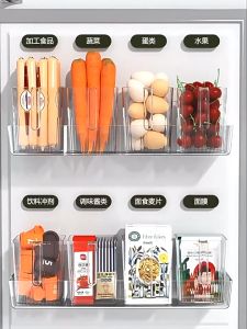 【Woody】Portable Refrigerator Storage Box Transparent Refrigerator Organizer with Handle Classify Vegetables