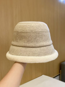 หมวกชาวประมงขอบผ้าพลัฌทำให้ดูใบหน้าสไตล์เกาหลีหมวกทรงถังพับเก็บได้กันหนาวแมทช์ลุคง่ายใส่ออกไปข้างนอกใส่ช่วงฤดูใบไม้ร่วงและฤดูหนาวสำหรับผู้หญิง