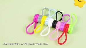 3Pcs Magnetic Cable Ties Silicone Reusable Twist Ties For Cord WrapsCord Organizer Magnetic Cable ClipsHanging Holding Stuff For Fridge Office