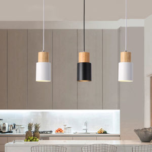 Designer Nordic simple Wood Pendant Lights hanging lamp Colorful Aluminum LED indoor lighting home decor for living room bedroom bedside