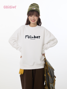 Gbiaior | Autumn Winter New Tide Brand Couples Heavyweight Hoodless Round Collar Sweater