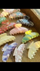 F4 Jepit Rambut Selulosa Asetat Fashion Tortoiseshell Strong Hold Acetate Claw Clips HSAJ005